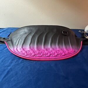 Alexander McQueen Neon Pink / Black Belt Bag;